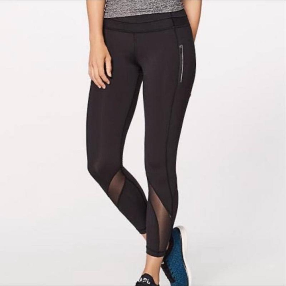 Lululemon Inspire II Tight Black Mesh legging Size 2